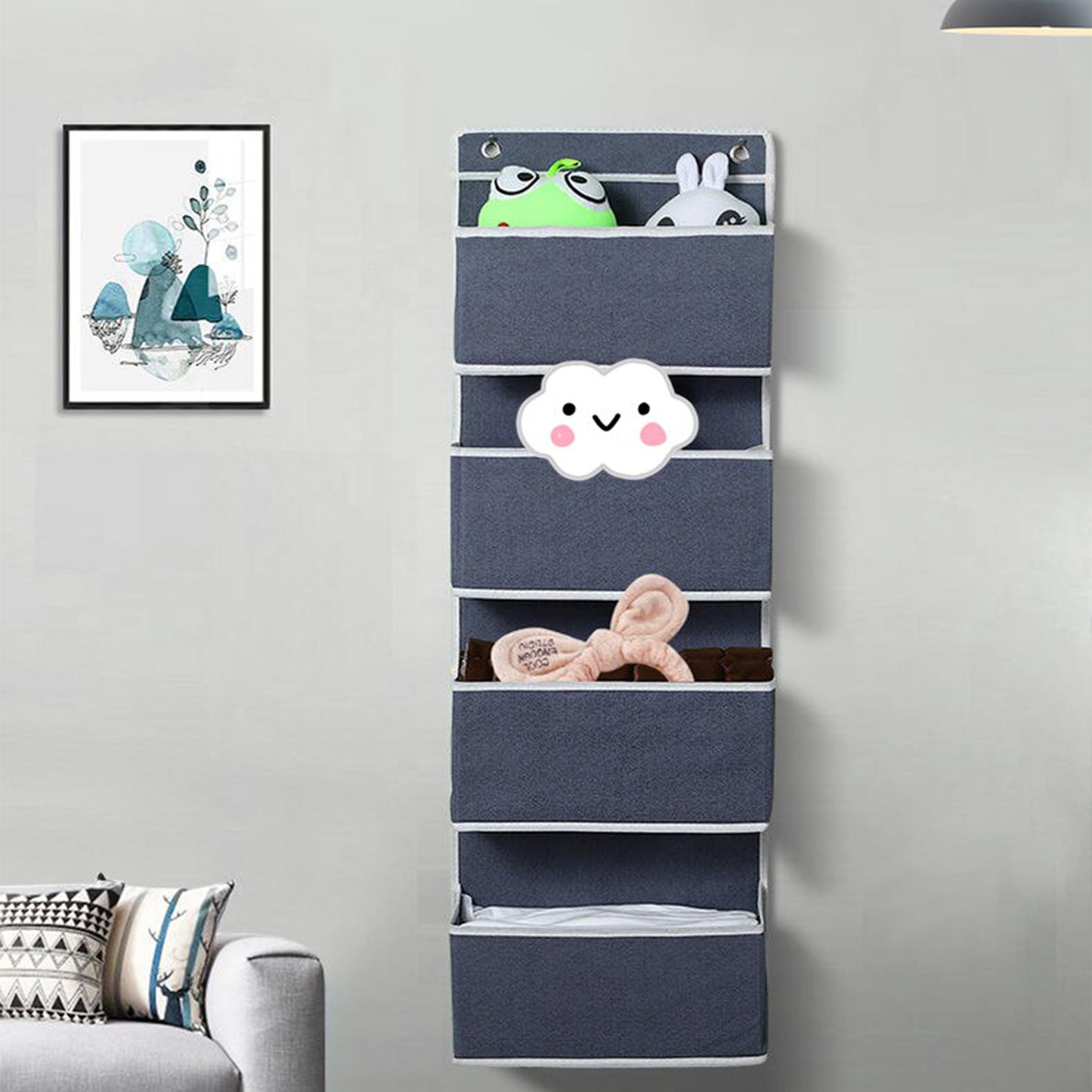 Door Hanging Storage Organizer 4 Large Pockets for Child/Kids Room or Nursery