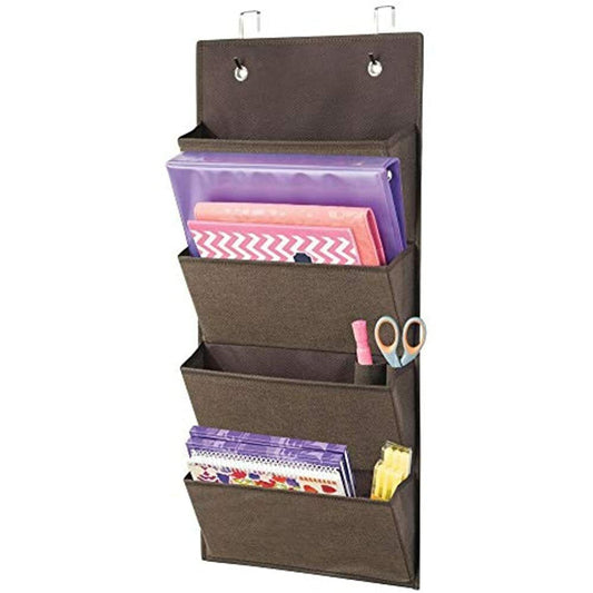 Wall Mount/Over Door Hanging Storage Organizer - 4 Large Cascading Pockets